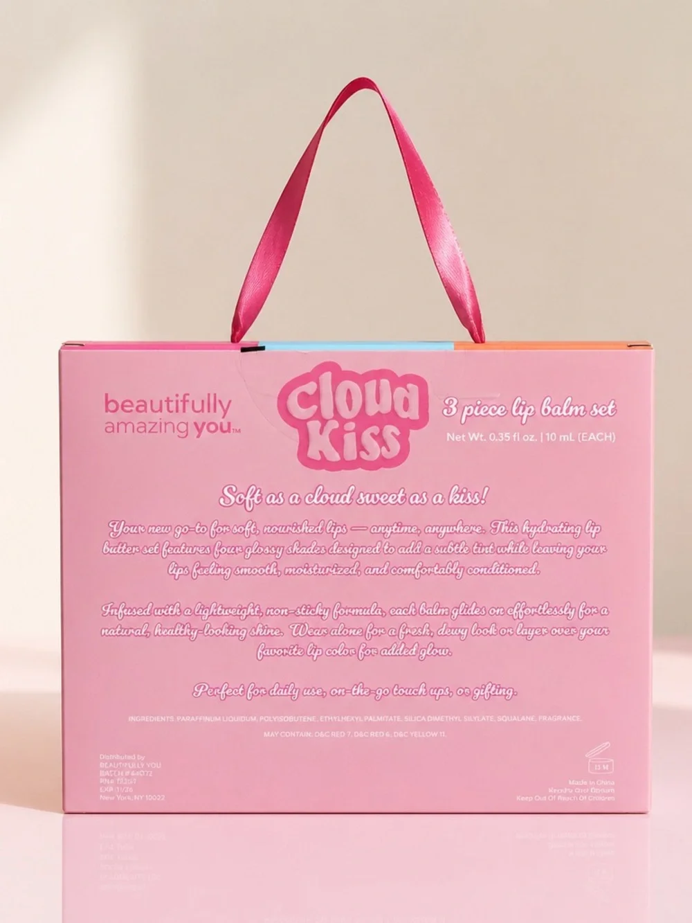 Beautifully Amazing You Cloud Kiss 3 Piece Lip Balm Gift Set New